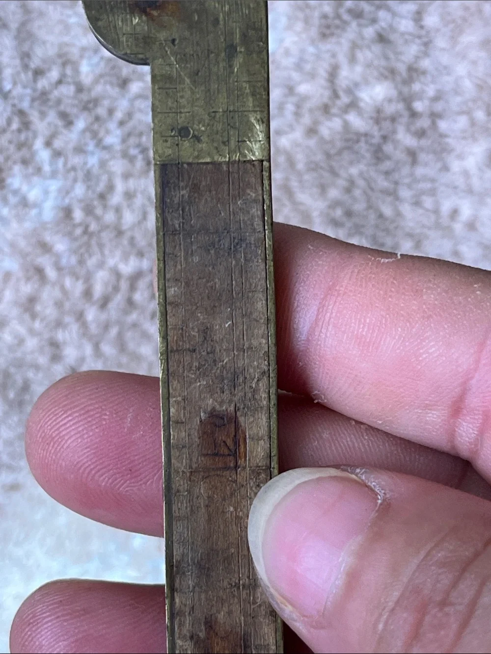 Classic Folding Brass Ruler in Brown – Compact Home Office Tool
